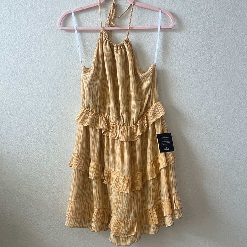 LULUS Elegant Yellow Halter Dress